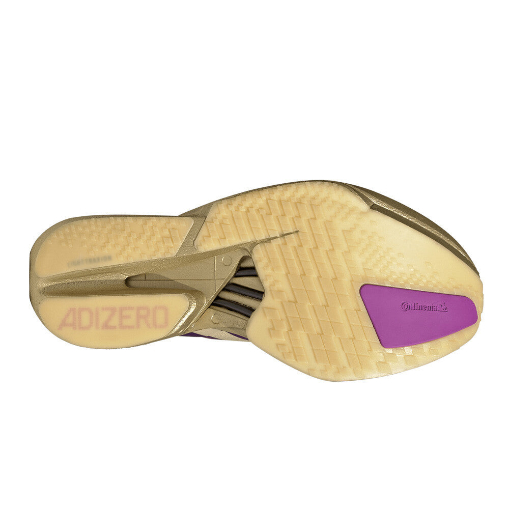 adidas Adizero Adios Pro 4 Women's Running Shoes - Sand/Rich Purple/Gold Metallic