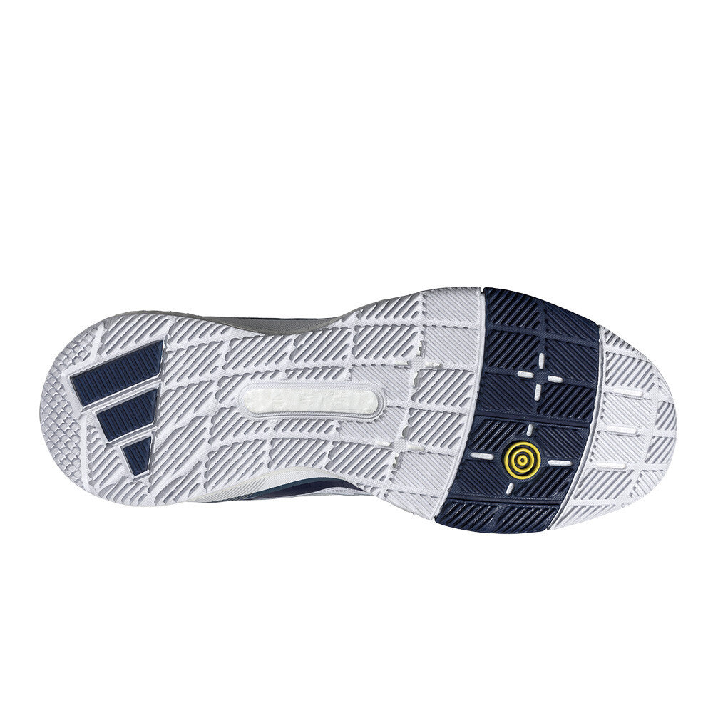 adidas Crazyquick Boost Men's Padel Shoes - Cloud White/Silver Metallic/Dark Blue
