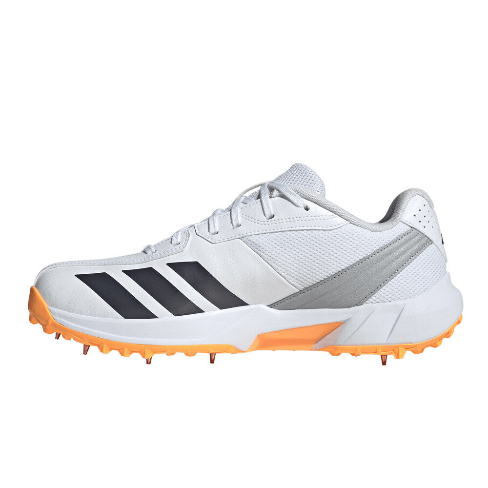 adidas 22YDs Men's Cricket Spikes - Cloud White/Aurora Onix/Lucid Tangerine