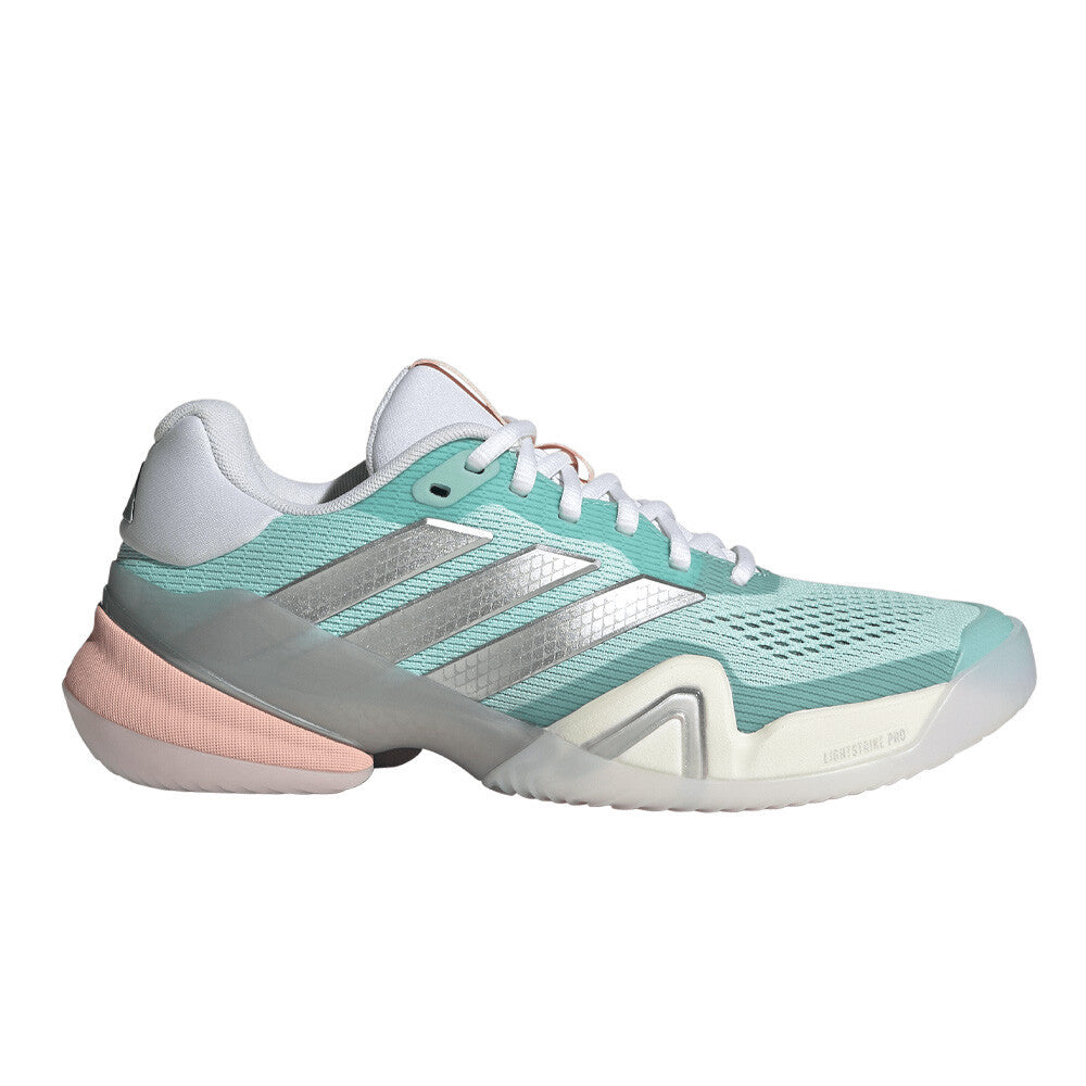 adidas Barricade 14 Women's Tennis Shoes - Semi Flash Aqua/Silver Metallic/Blush Pink