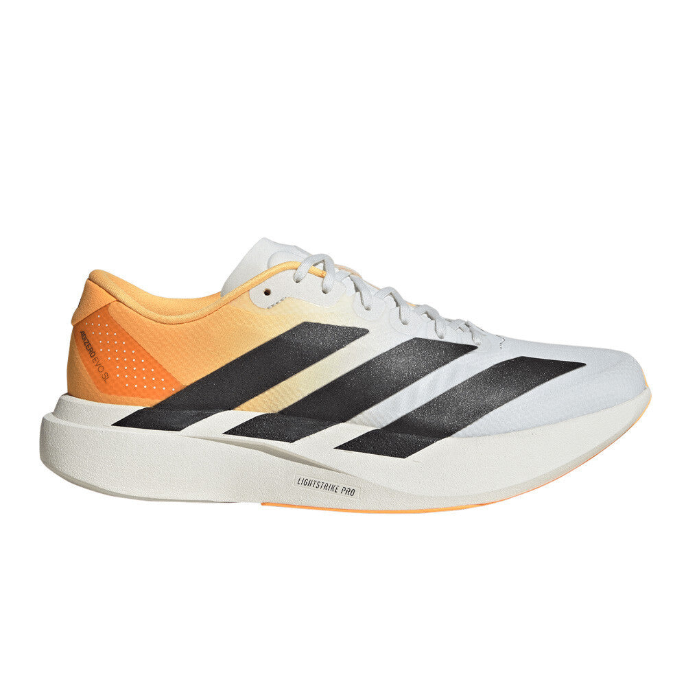 adidas Adizero Evo SL Woven Men's Running Shoes - Crystal White/Lucid Tangerine/Iron Metallic