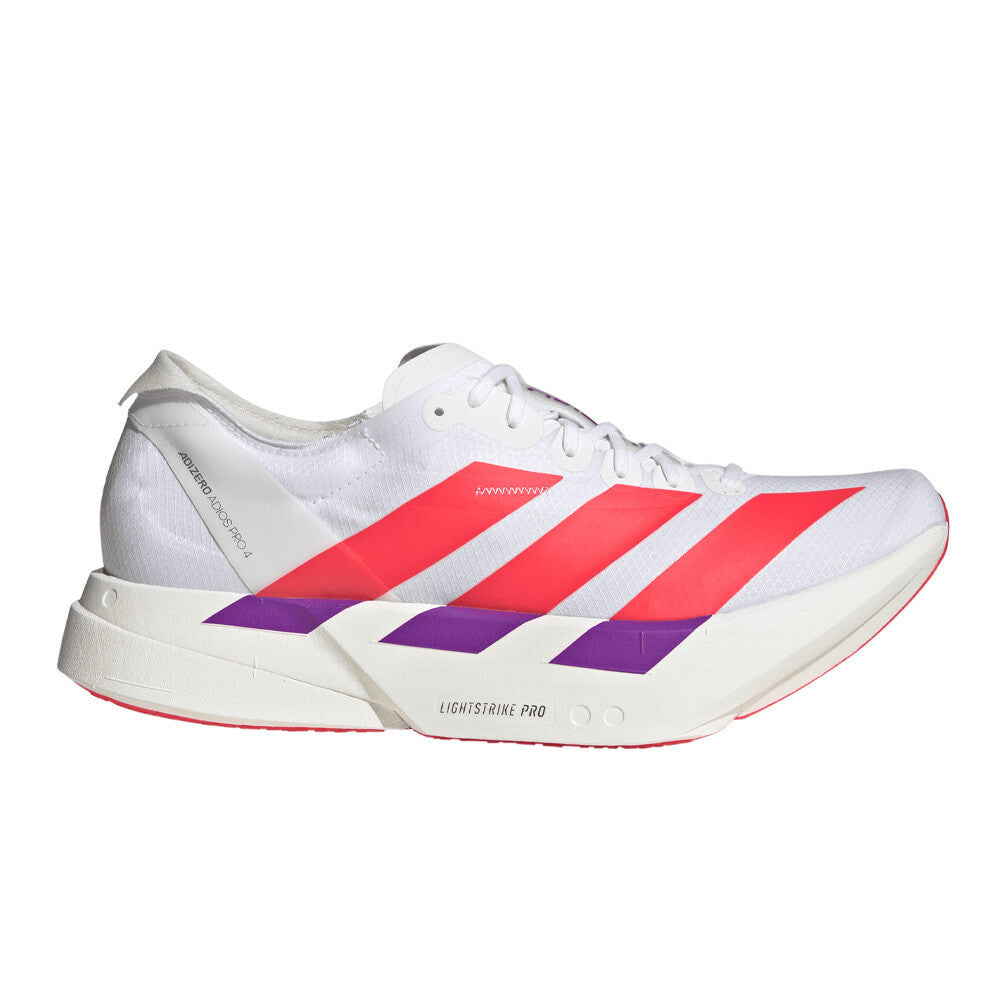 adidas Adizero Adios Pro 4 Men's Running Shoes - Cloud White/Lucid Red/Shock Purple