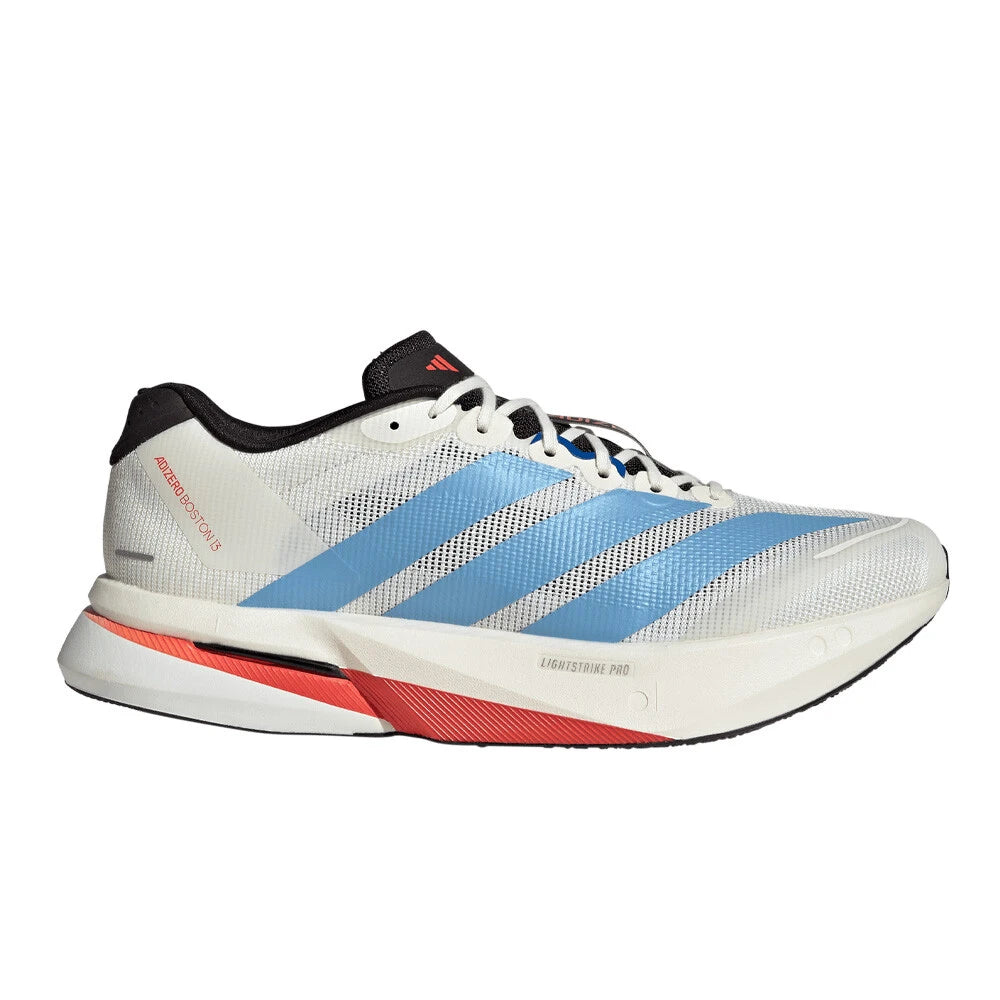 adidas Adizero Boston 13 Men's Running Shoes - Off White/Light Blue/Gold Metallic