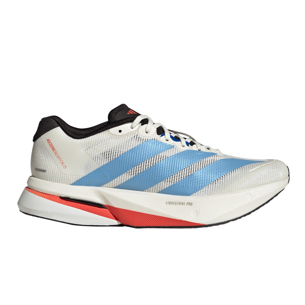 adidas Adizero Boston 13 Women's Running Shoes - Off White/Light Blue/Gold Metallic