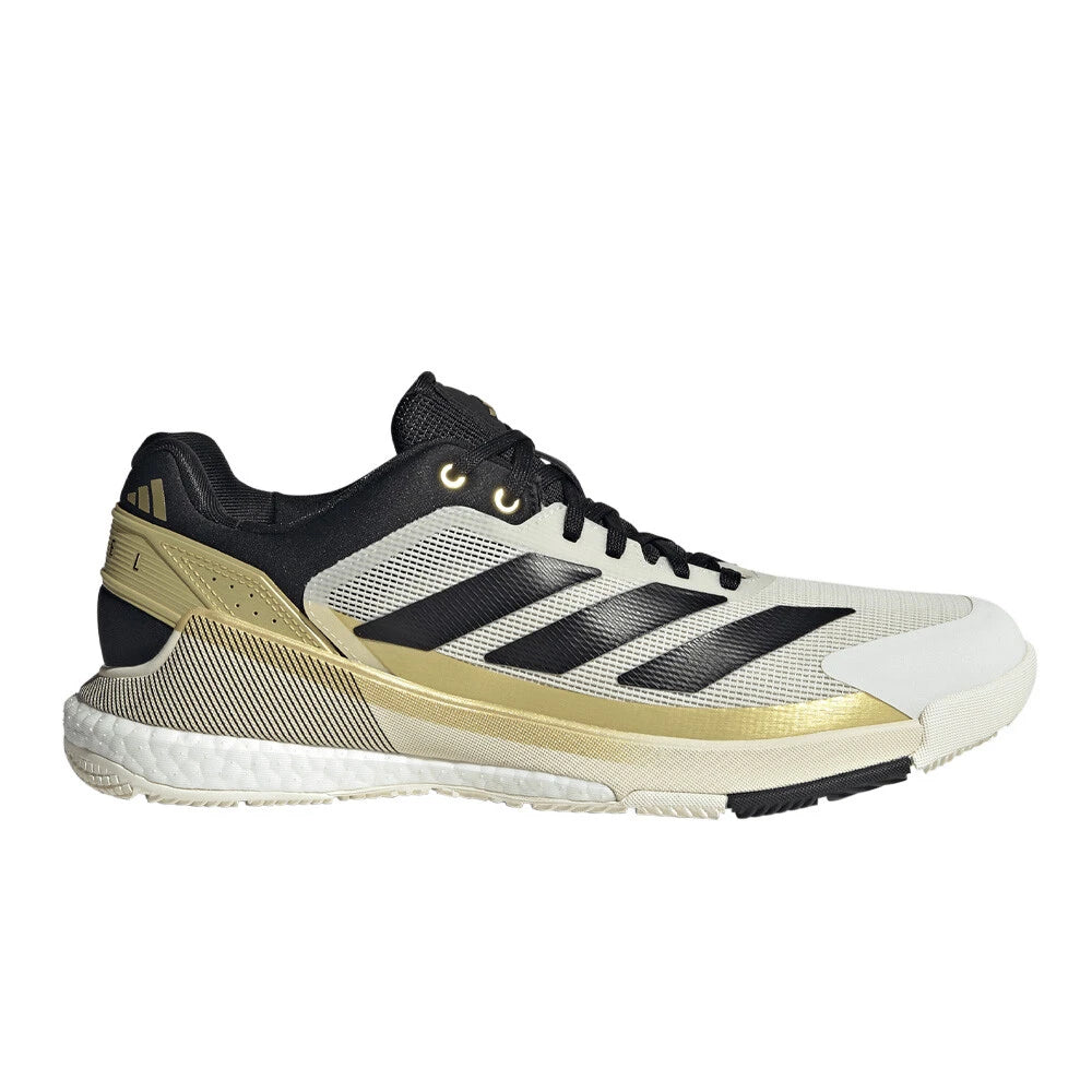 adidas Crazyquick Boost Men's Padel Shoes - Off White/Core Black/Gold Metallic