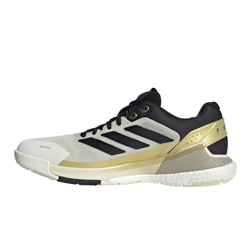 adidas Crazyquick Boost Men's Padel Shoes - Off White/Core Black/Gold Metallic