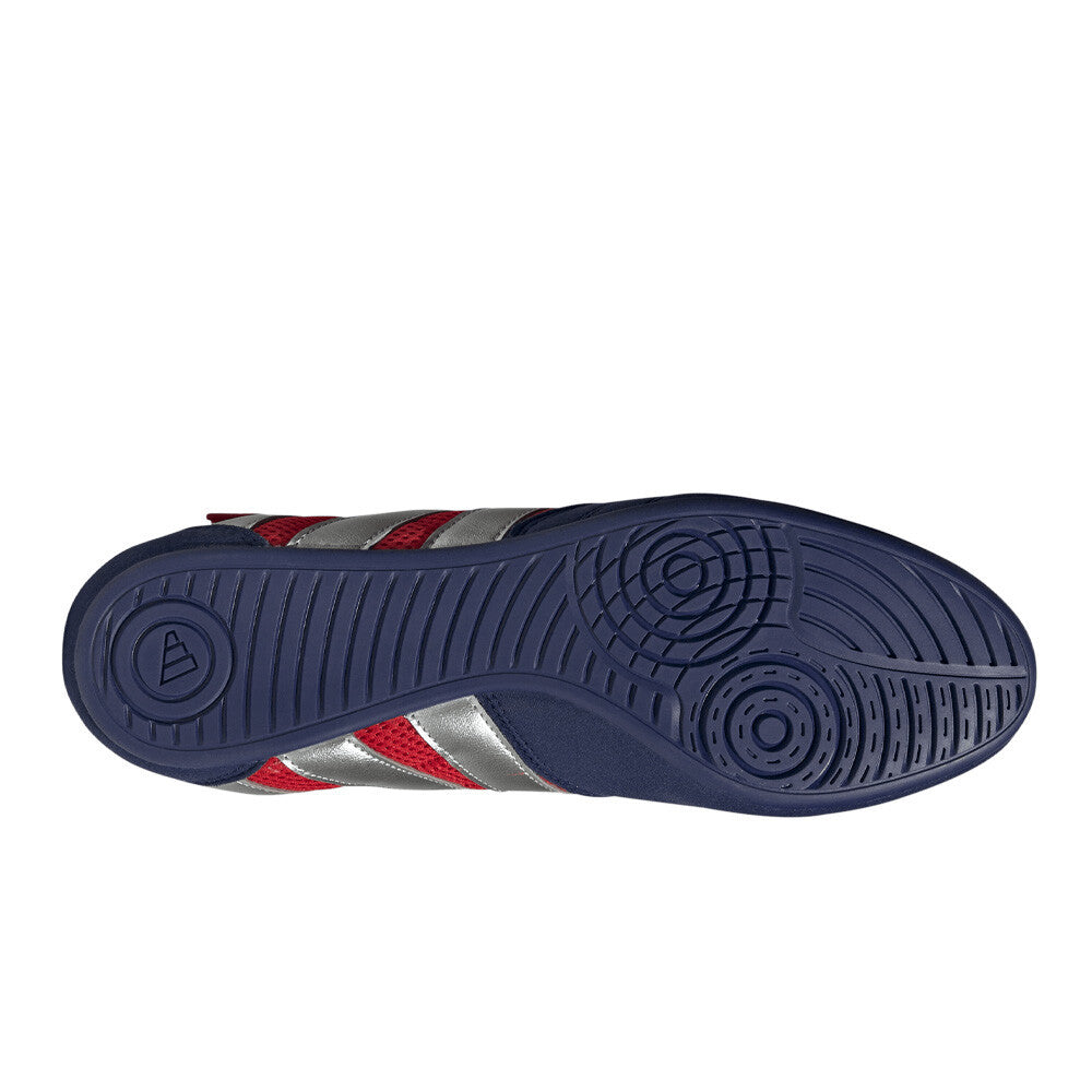 adidas HVC Plus Men's Wrestling Shoes - Better Scarlet/Silver Metallic/Dark Blue