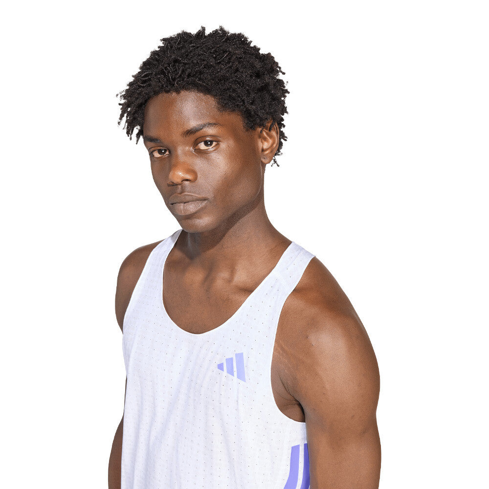 adidas Adizero Men's Running Vest - White/Solar Purple
