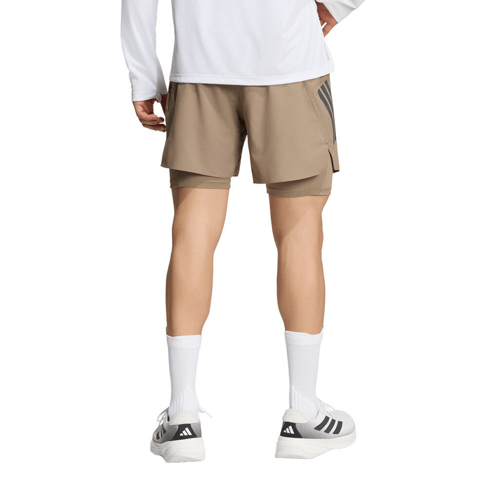 adidas ADI365 Formotion 2-In-1 Men's Running Shorts - Khaki Six/Black