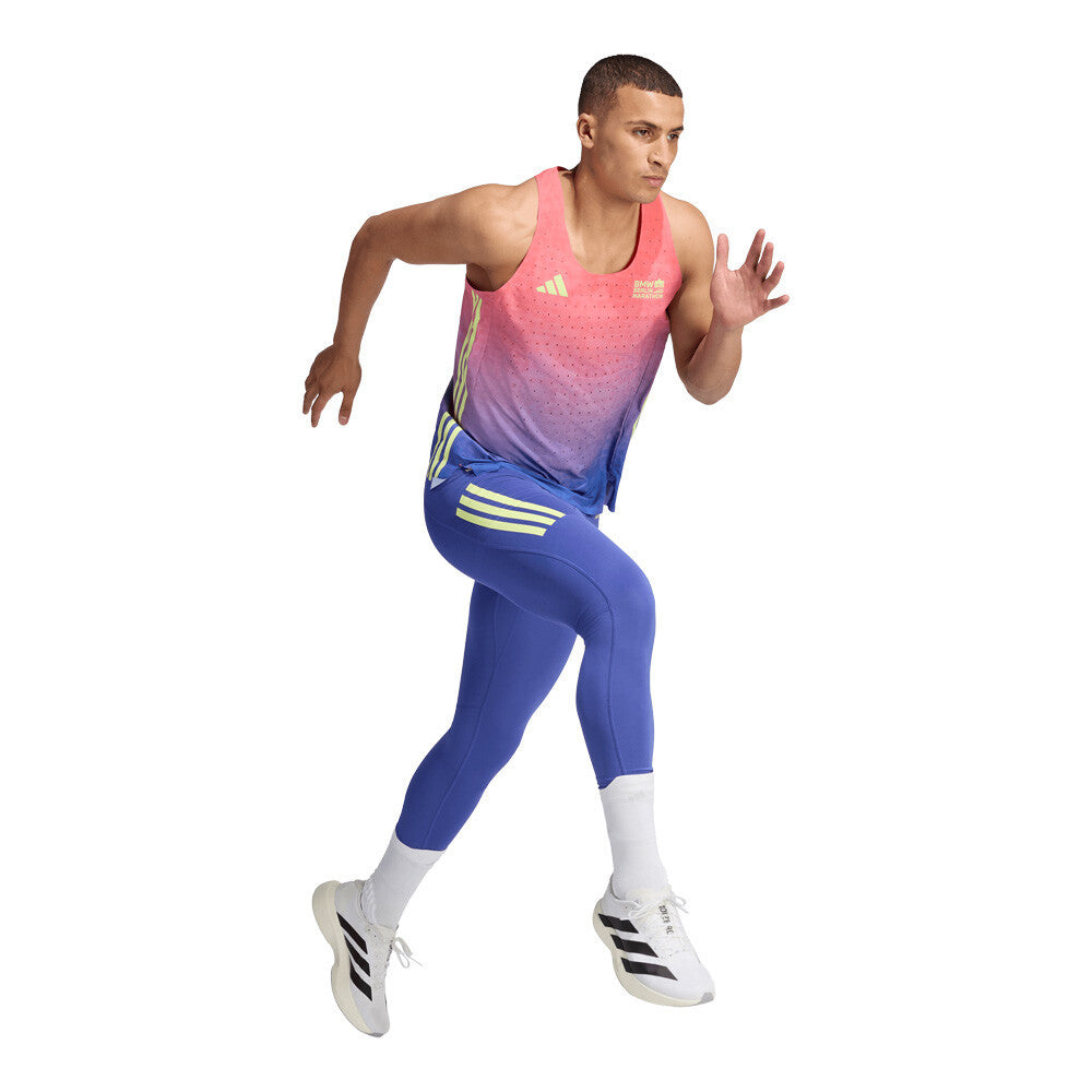 adidas Berlin Marathon Men's Running Vest - Solar Turbo/Dual Indigo