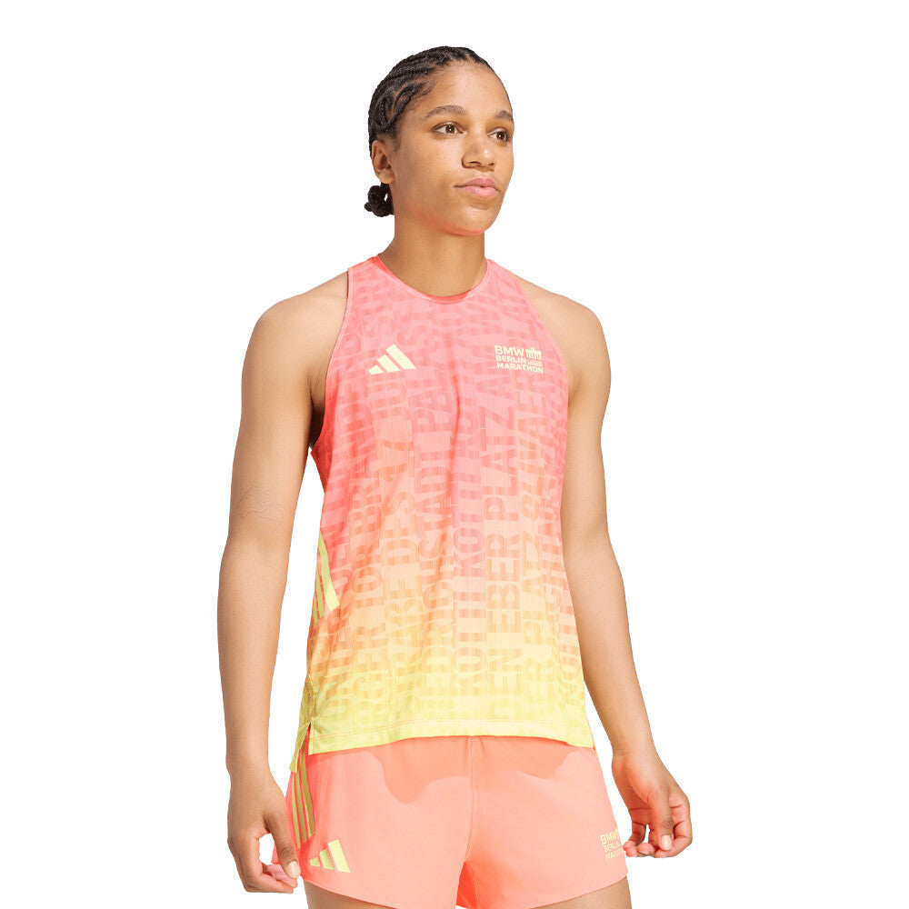 adidas Berlin Marathon AOP Women's Tank Top - Solar Turbo/Frozen Lemon