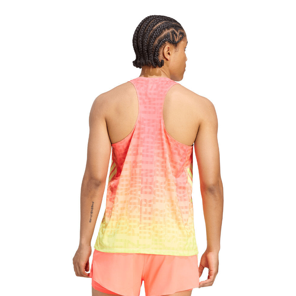 adidas Berlin Marathon AOP Women's Tank Top - Solar Turbo/Frozen Lemon