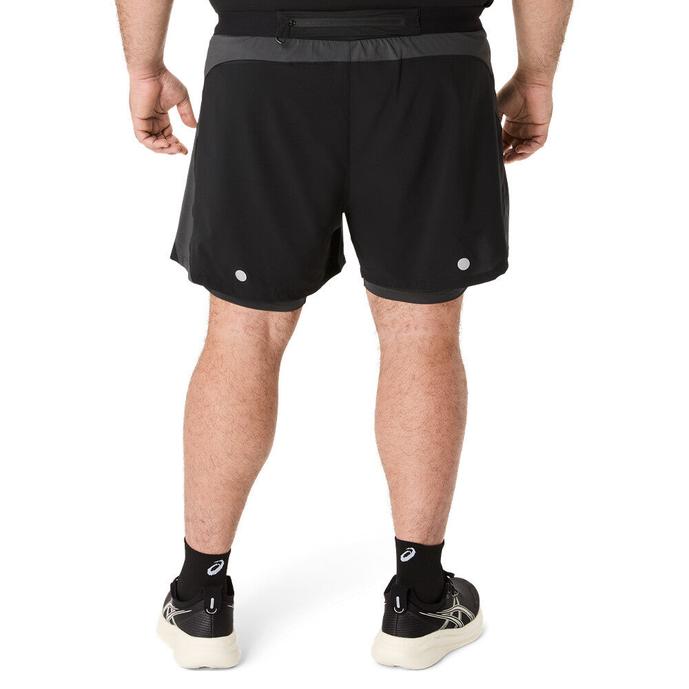 ASICS Road 2N1 5 Inch Men's Shorts - Performance Black/Graphite Grey
