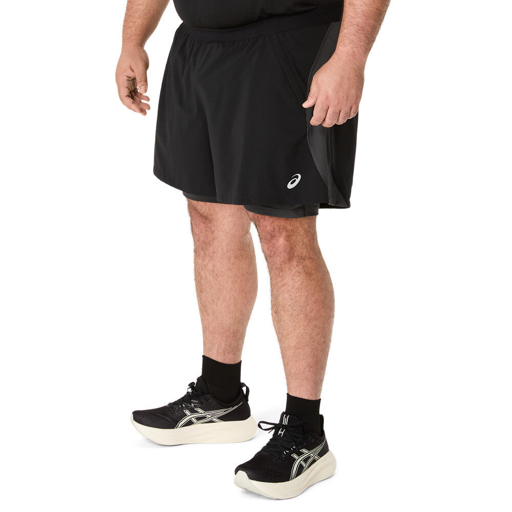 ASICS Road 2N1 5 Inch Men's Shorts - Performance Black/Graphite Grey