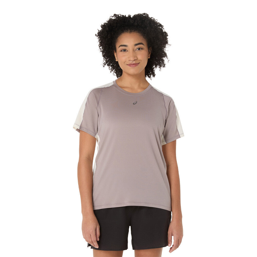 ASICS Fujitrail Elite Women's Running T-Shirt - Rainstorm Grey/Cream