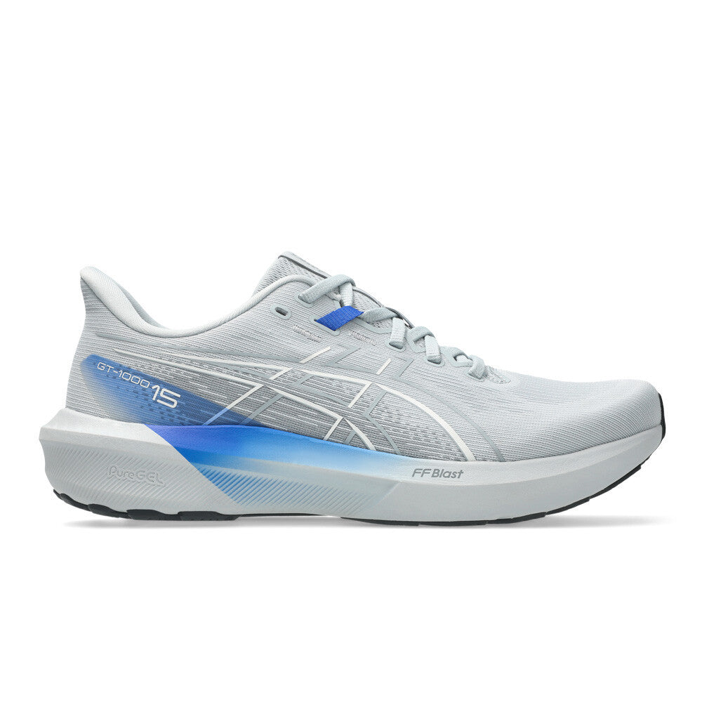 ASICS GT-1000 15 Men's Running Shoes - Piedmont Grey/Neon Blue