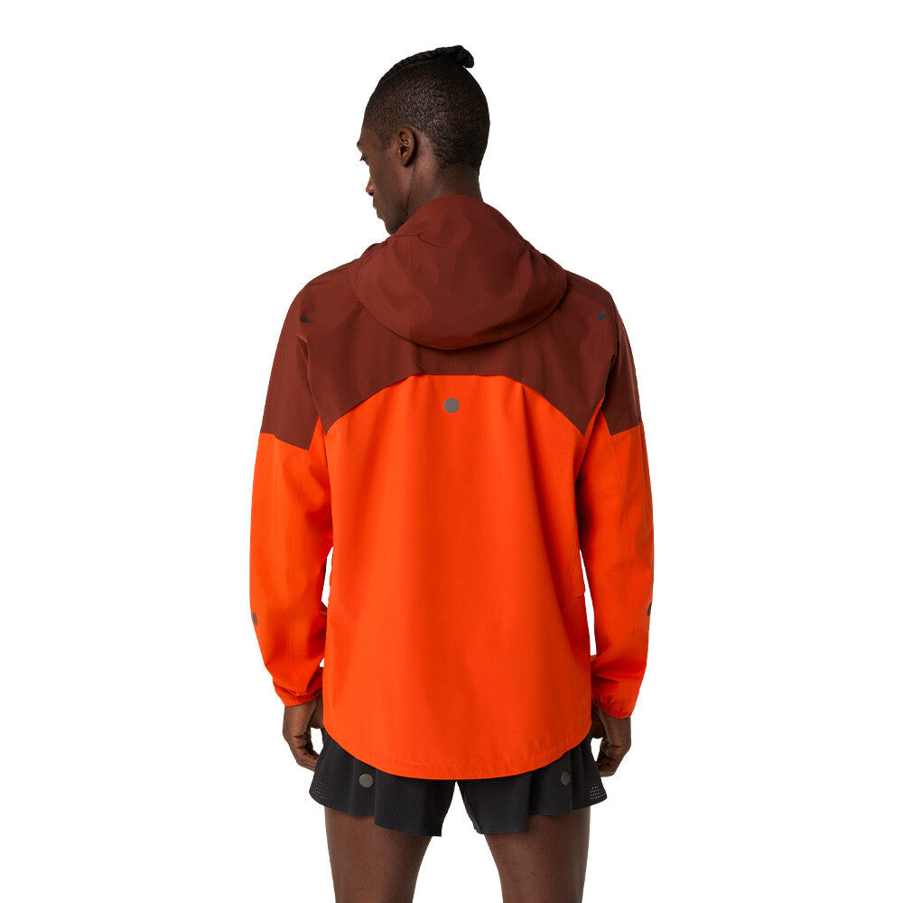 ASICS Metarun Legend Men's Waterproof Running Jacket - Cherry Tomato/Singed Red