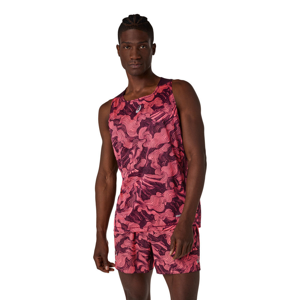 ASICS Fujitrail Men's Trail Running Vest - Blazing Coral/Dark Aubergine