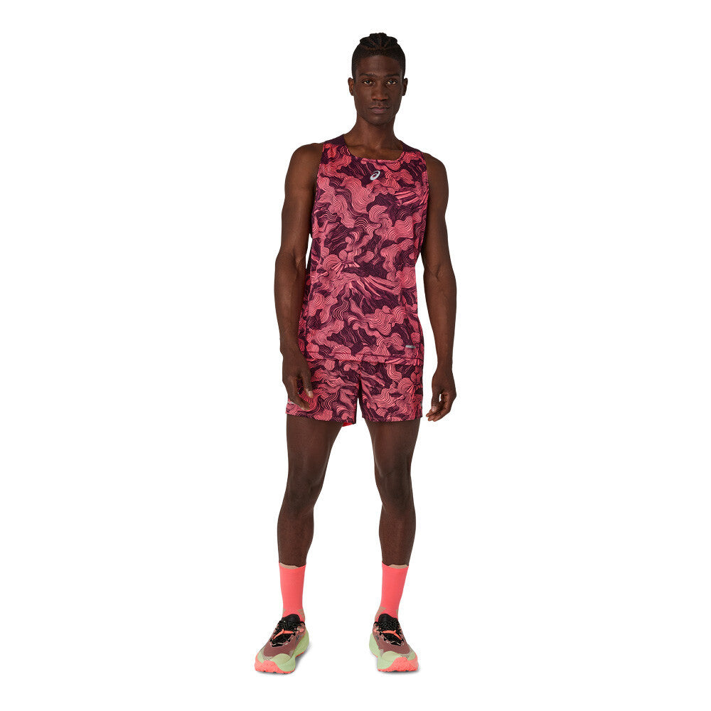 ASICS Fujitrail Men's Trail Running Vest - Blazing Coral/Dark Aubergine