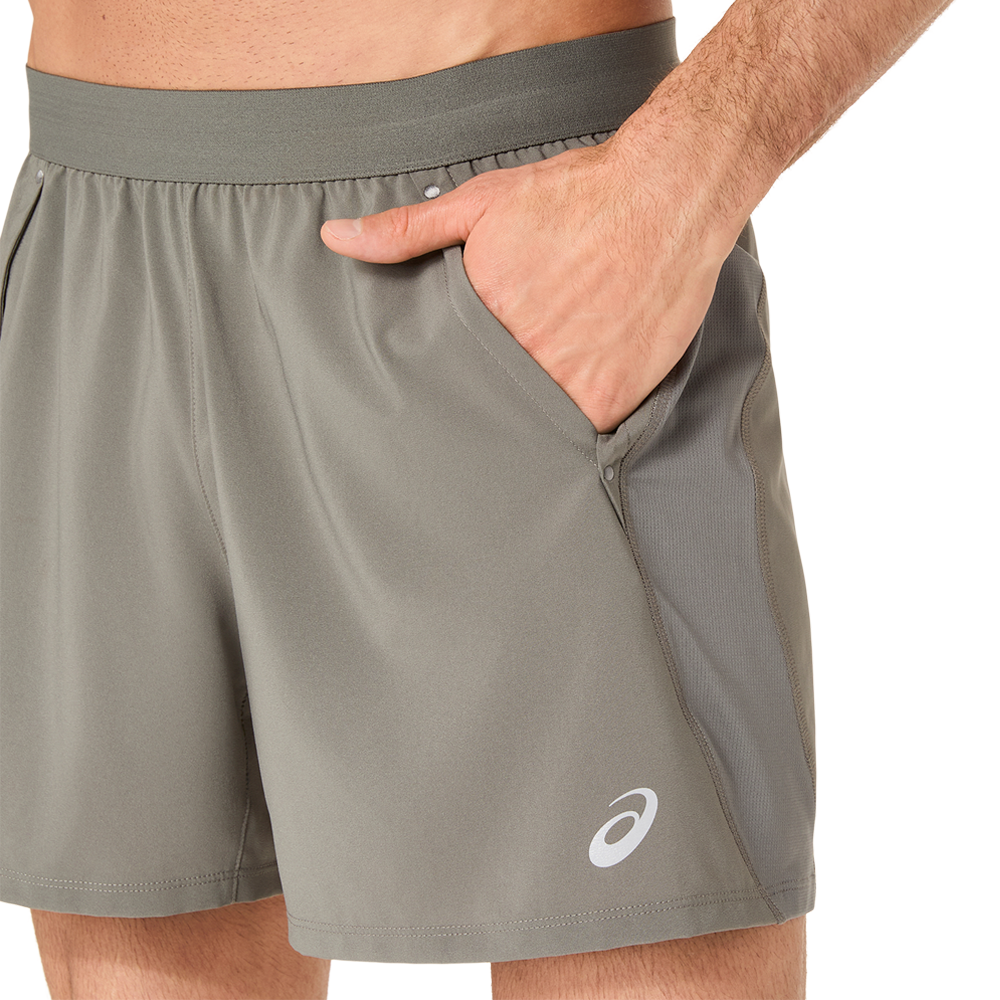 ASICS Road 5 Inch Men's Running Shorts - Truffle Grey