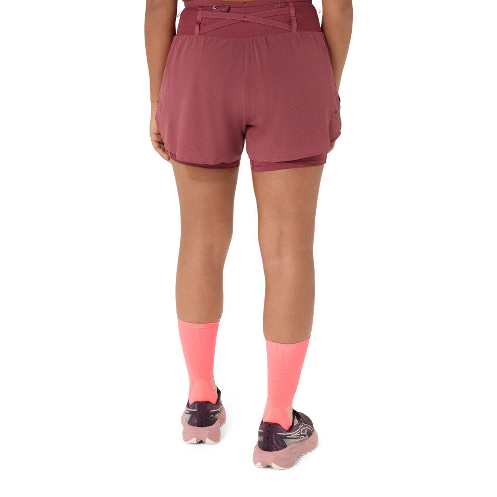 ASICS Fujitrail Elite Women's Running Shorts - Brisket Red