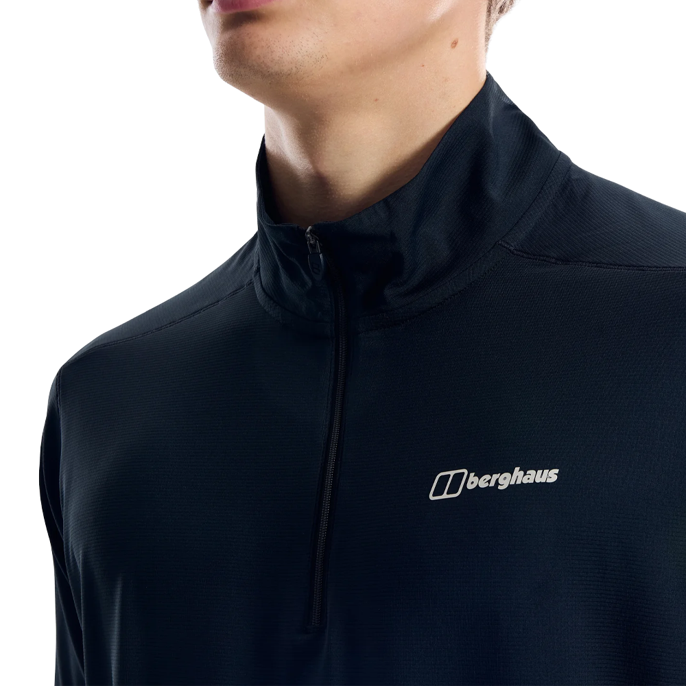 Berghaus Bowburn Tech Half-Zip Men's T-Shirt - Black