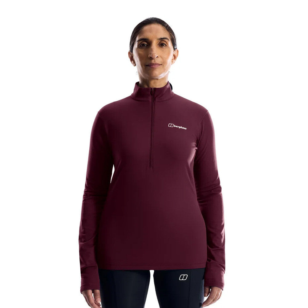 Berghaus Theralite Half Zip Women's Half Zip Top - Burgundy