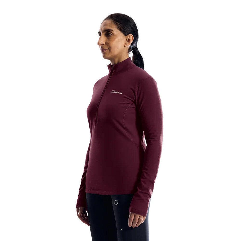 Berghaus Theralite Half Zip Women's Half Zip Top - Burgundy