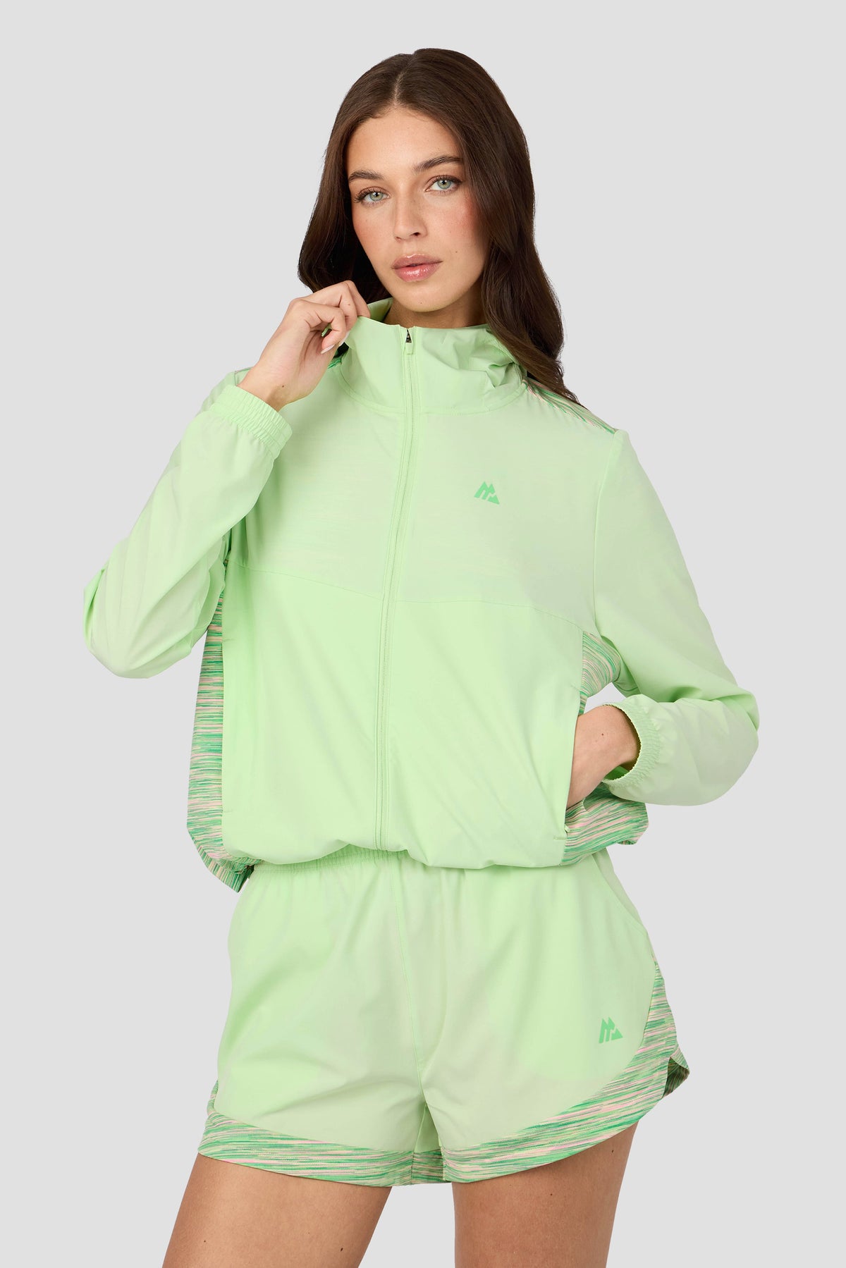 Montirex Women's Trail Windbreaker - Green/Pink