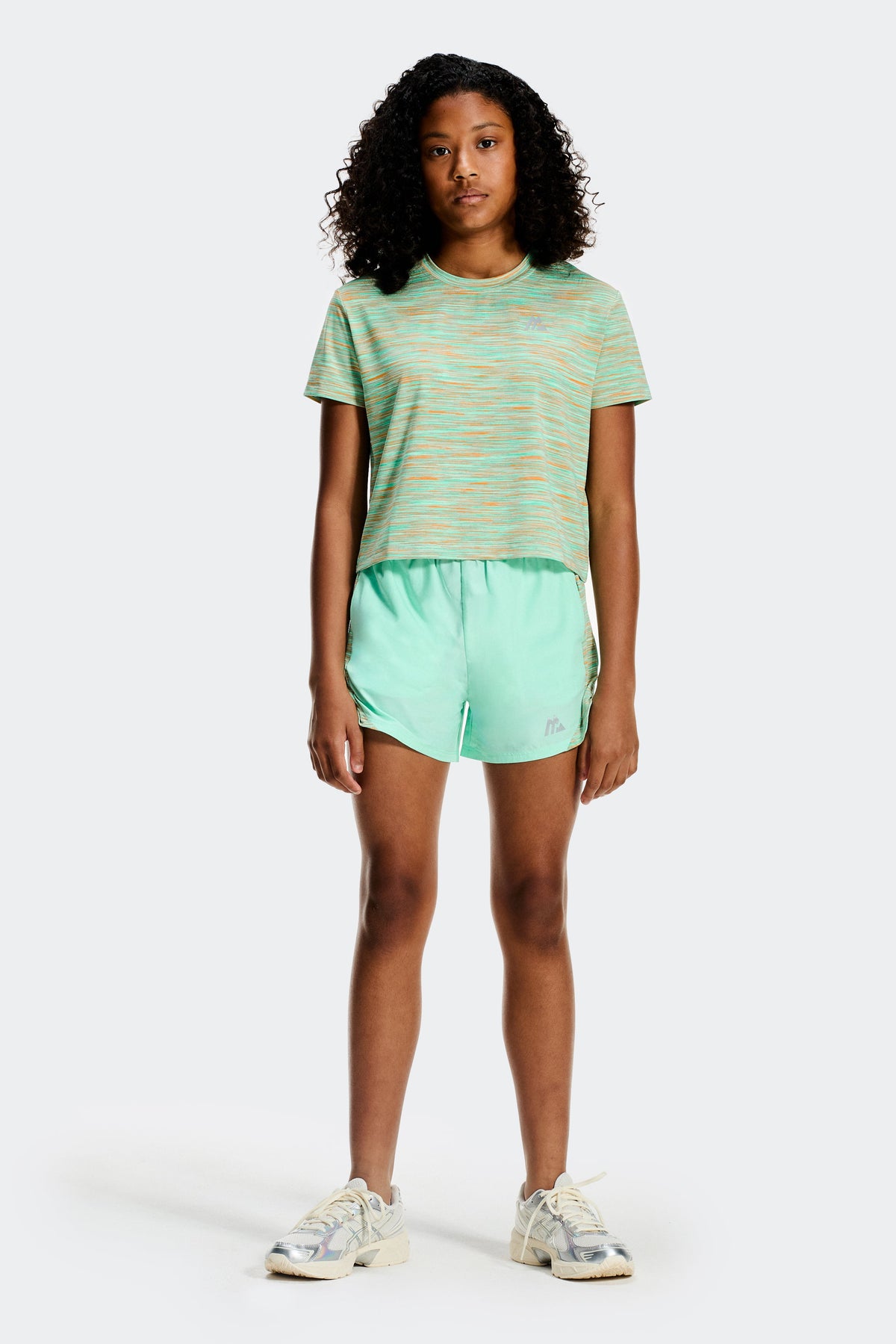 Montirex Girls' Trail Panel Short - Eucalyptus Teal Mist Apricot Blush