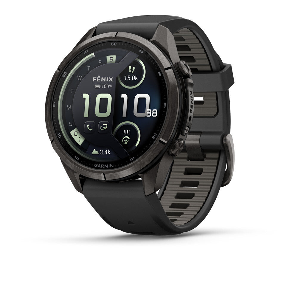 Garmin Fenix 9 Pro inReach Amoled Sapphire (43mm) GPS Watch - Carbon Grey Dlc Titanium/Black/Pebble