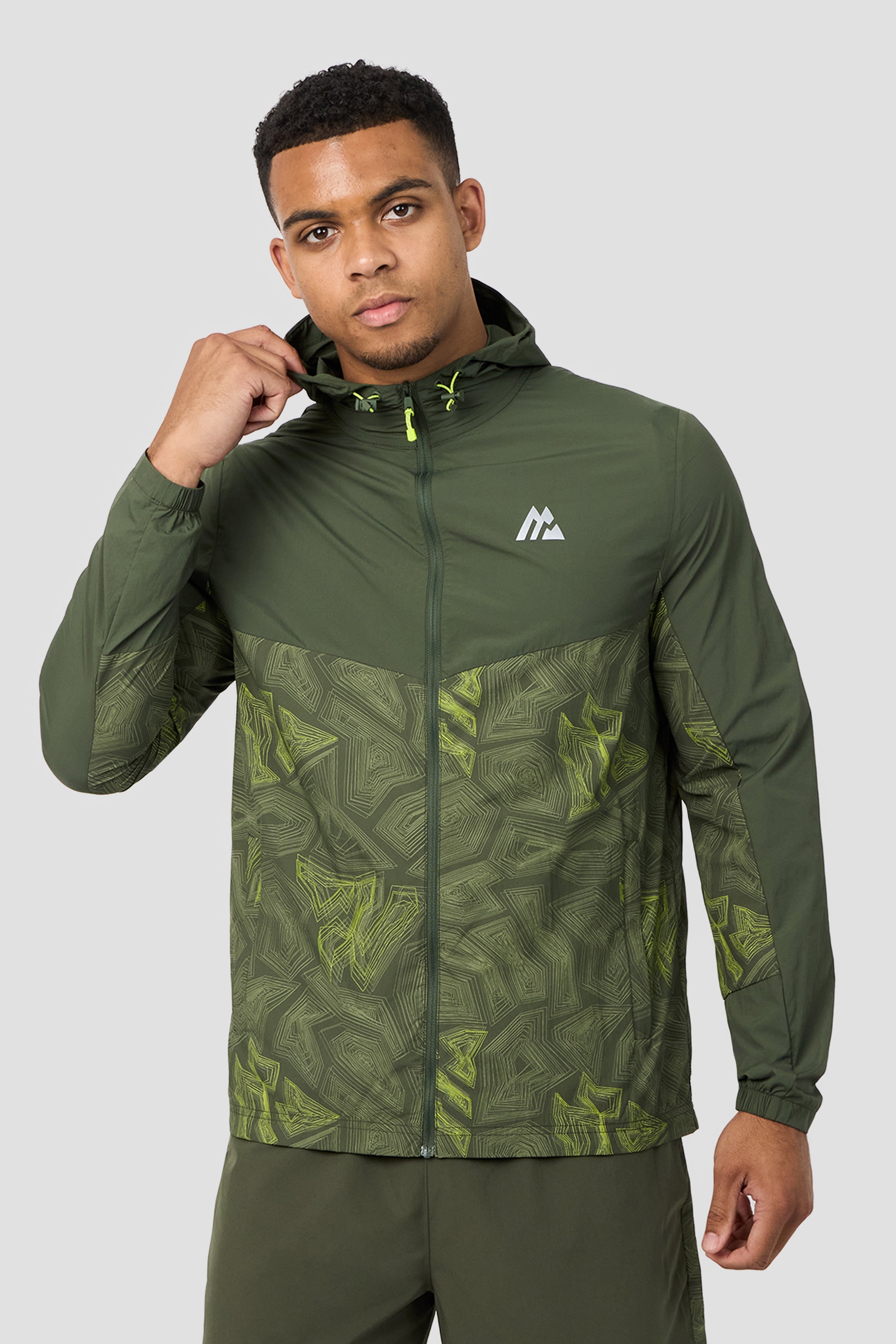 Montirex Geo M Print Windbreaker – Green