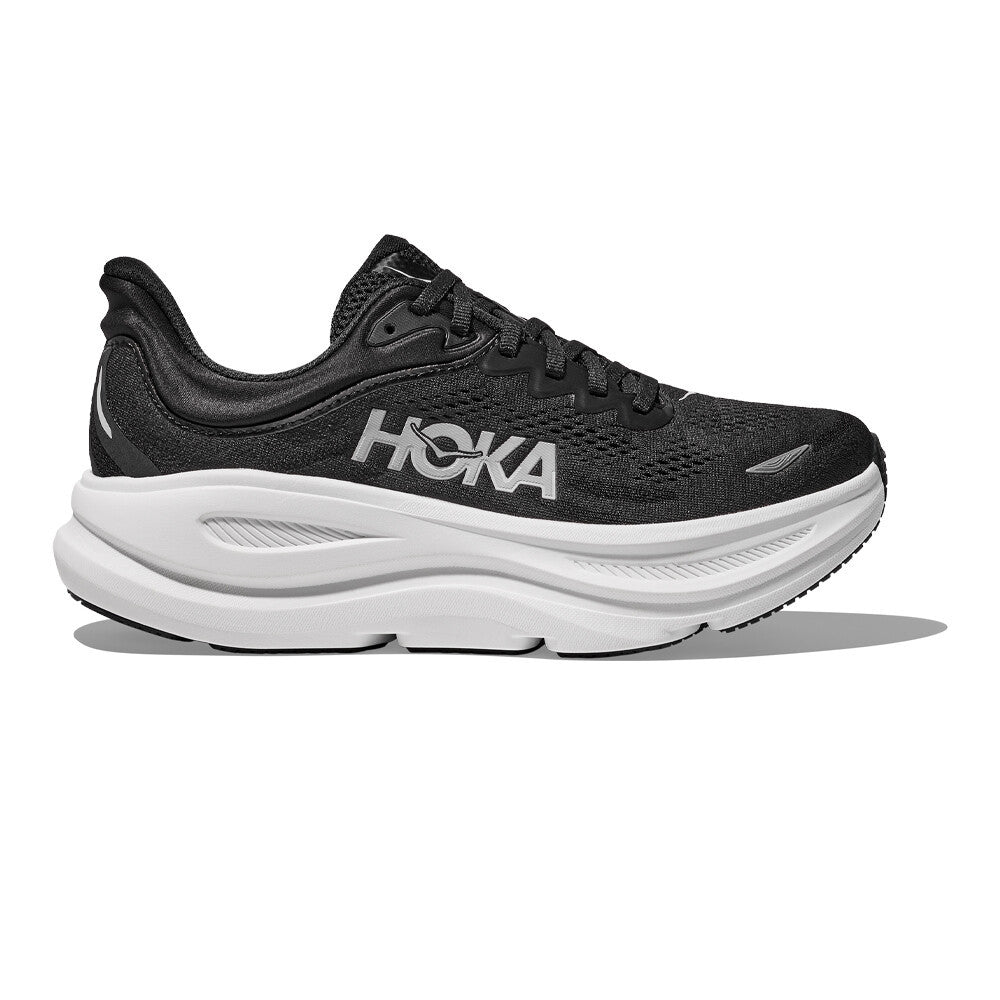 HOKA Bondi 9 Women's Running Shoes (D Width) - Black/White