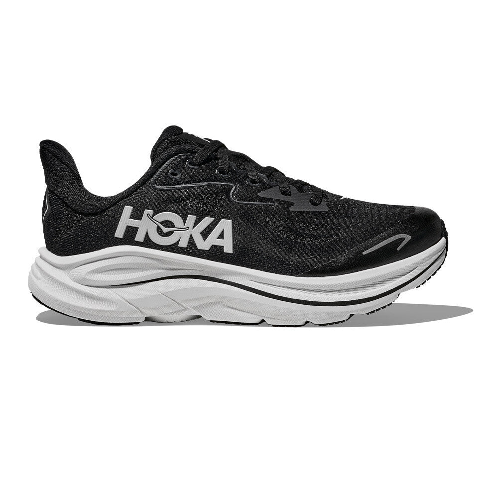 HOKA Junior Clifton 10 Running Shoes - Black/White (HOK3136)