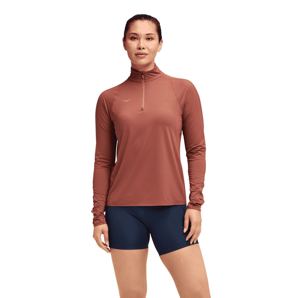 HOKA GlideTech Quarter Zip Women's Half Zip Top - Rouge