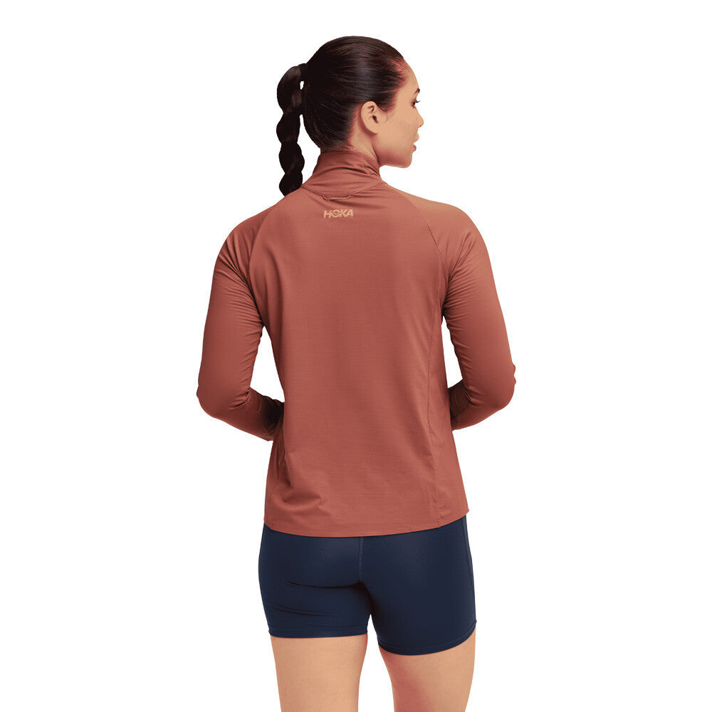 HOKA GlideTech Quarter Zip Women's Half Zip Top - Rouge