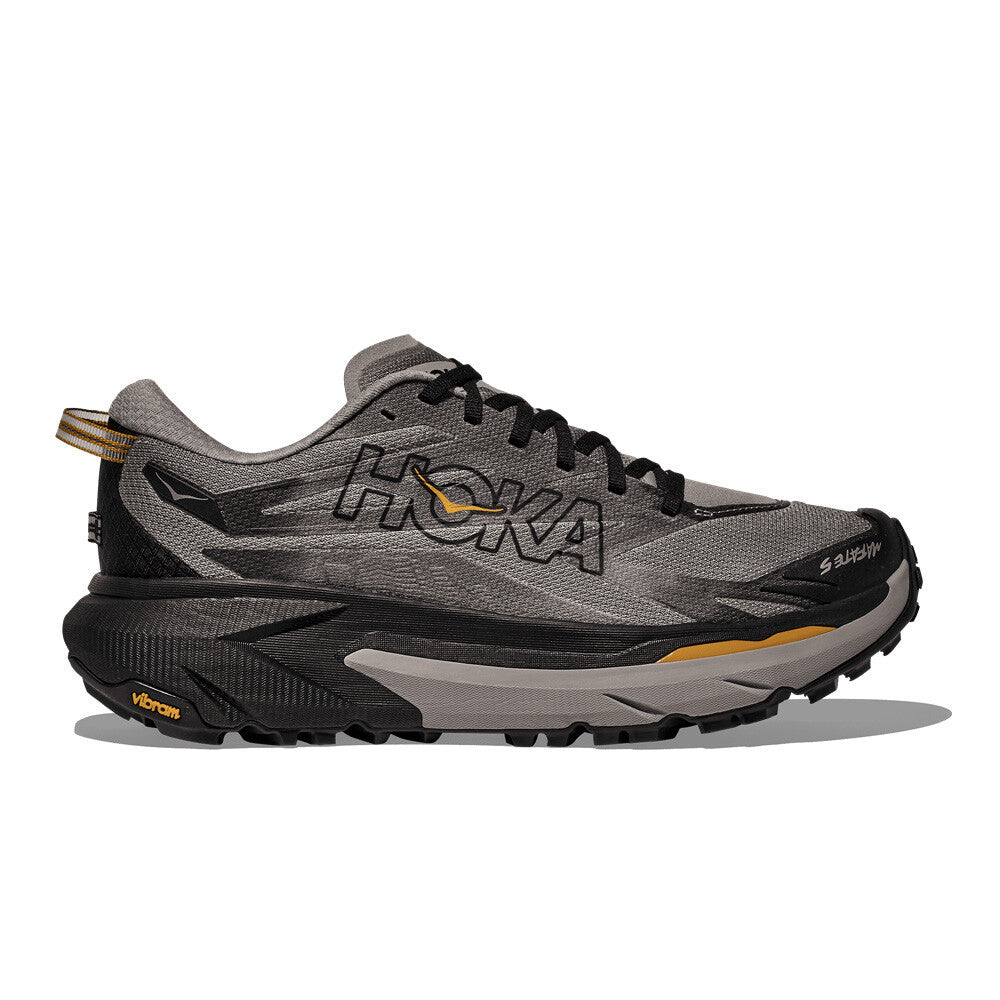 HOKA Mafate 5 Men's Trail Running Shoes - Cement/Black