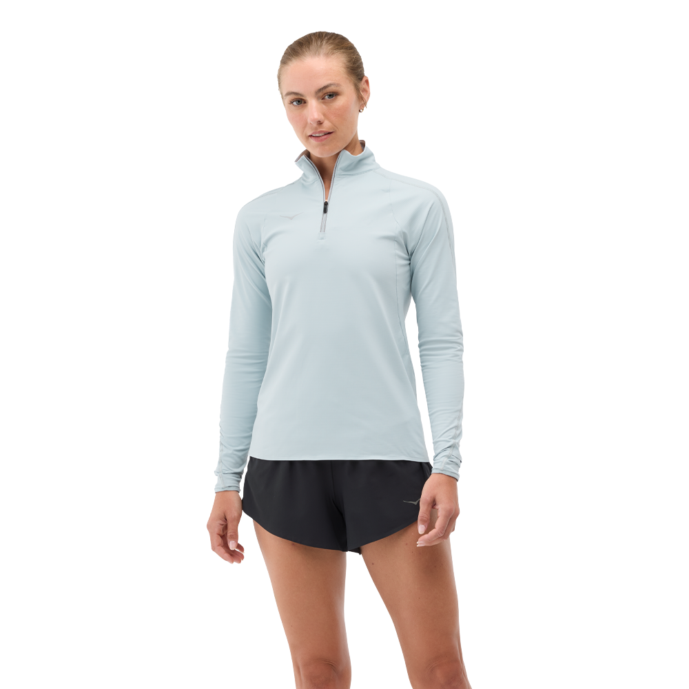 HOKA GlideTech Quarter Zip Women's Half Zip Top - Mineral Blue