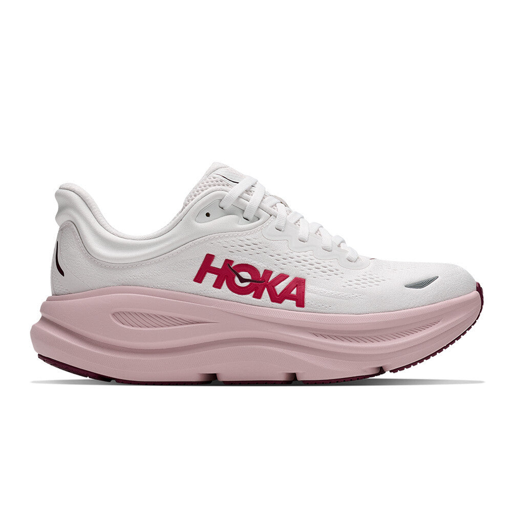 HOKA Bondi 9 Women's Running Shoes - White/Pink Opal