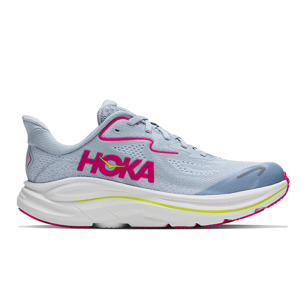 HOKA Junior Clifton 10 Running Shoes - Overcast Neon/Dragon Fruit