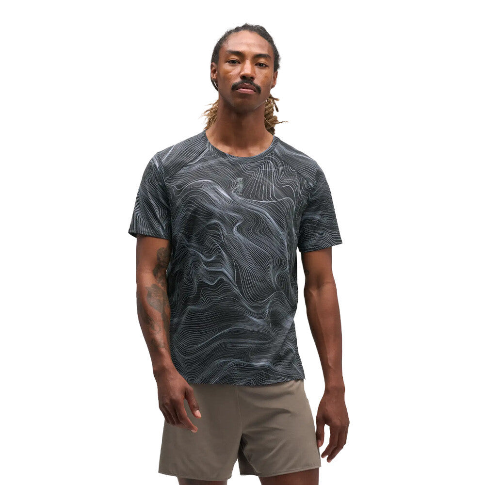 HOKA EveryRun Men's T-Shirt - Black/White Print