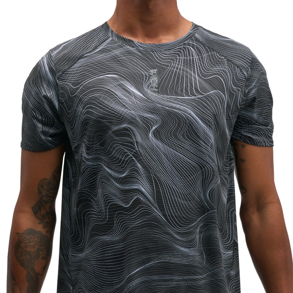 HOKA EveryRun Men's T-Shirt - Black/White Print