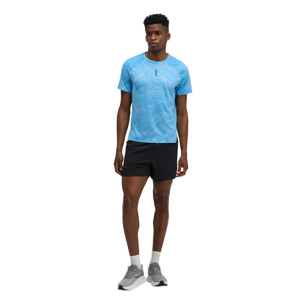 HOKA EveryRun Men's T-Shirt - Mineral Blue Prt