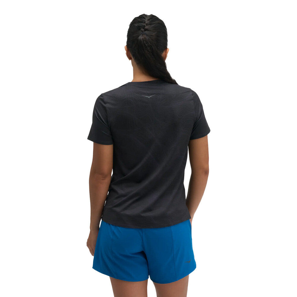HOKA EveryRun Women's T-Shirt - Black/Squid Ink Prt