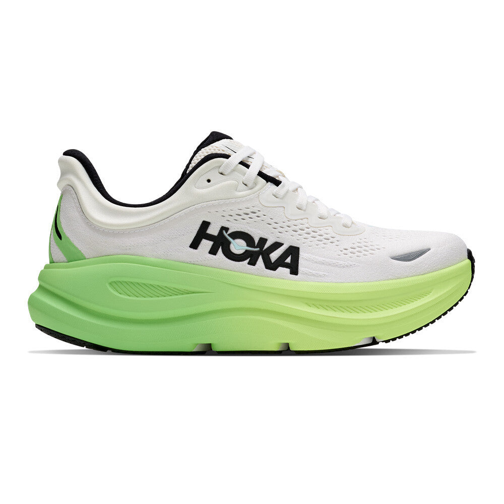 HOKA Bondi 9 Women's Running Shoes (D Width) - White/Tart Apple