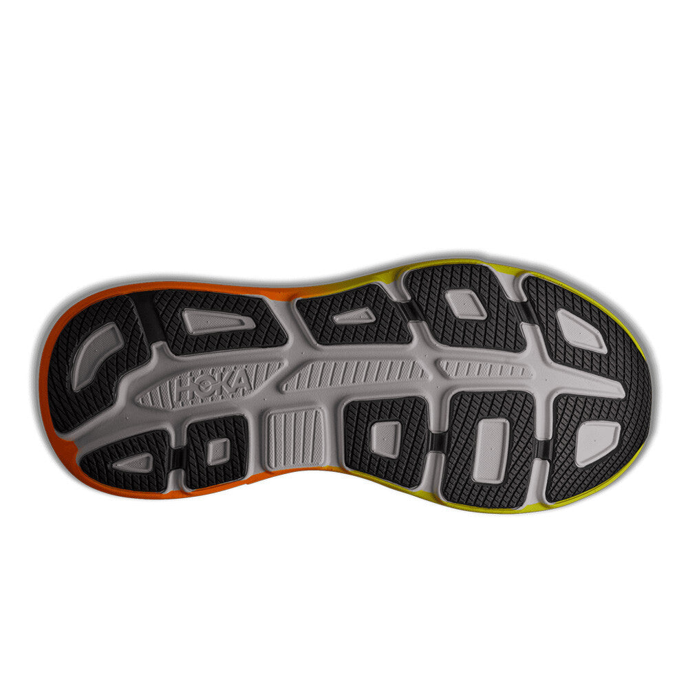 HOKA Bondi 9 Men's Running Shoes - White/Neon Tangerine
