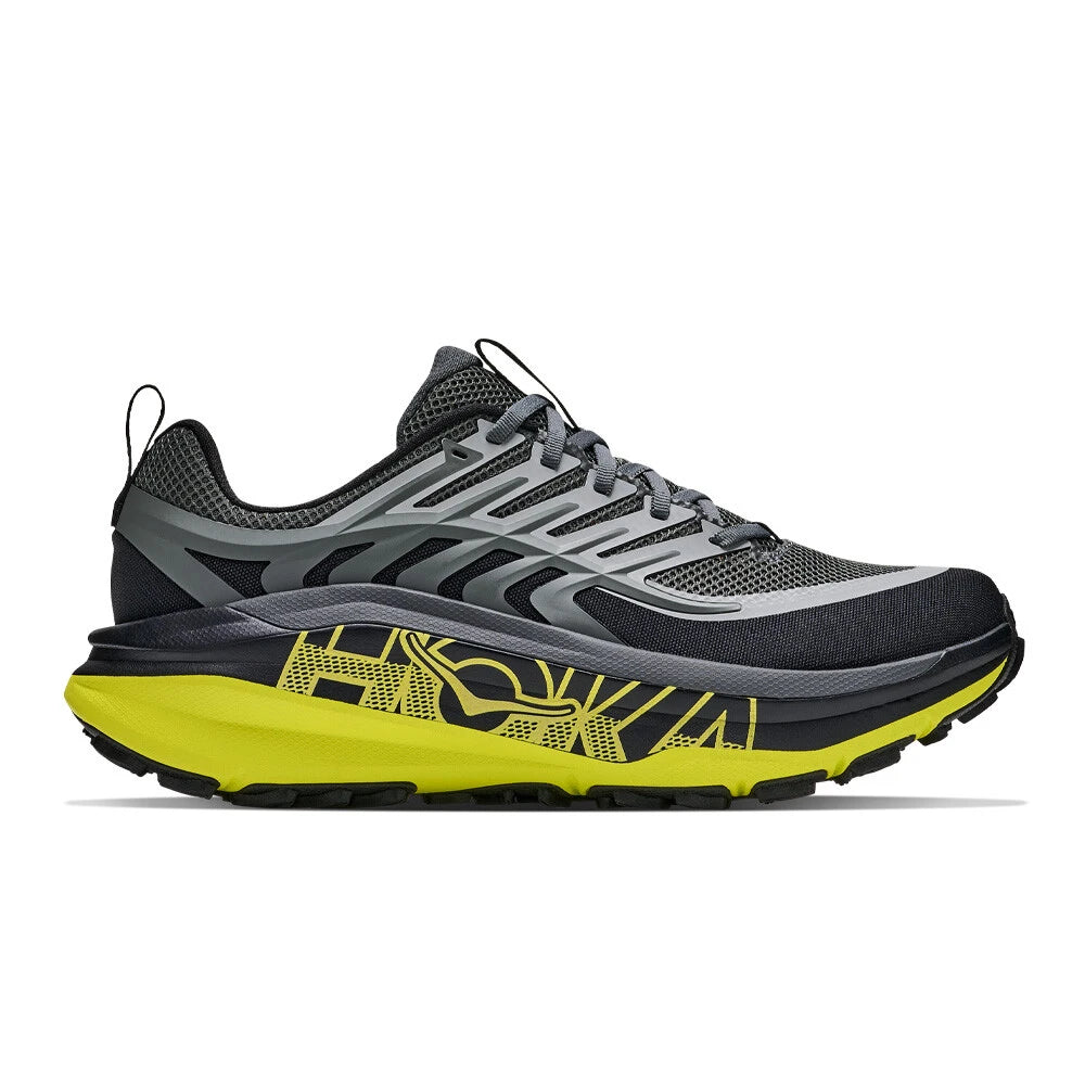 HOKA Stinson 8 Men's Trail Running Shoes - Black/Hoka Citrus