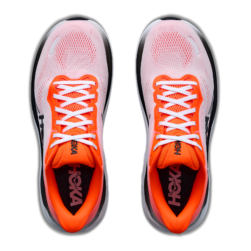 HOKA Clifton 11 Men's Running Shoes (2E Width) - Neon Tangerine/Frost