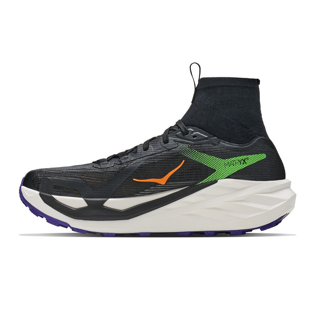 HOKA Tecton X 4 Men's Trail Running Shoes - Black/Neon Green