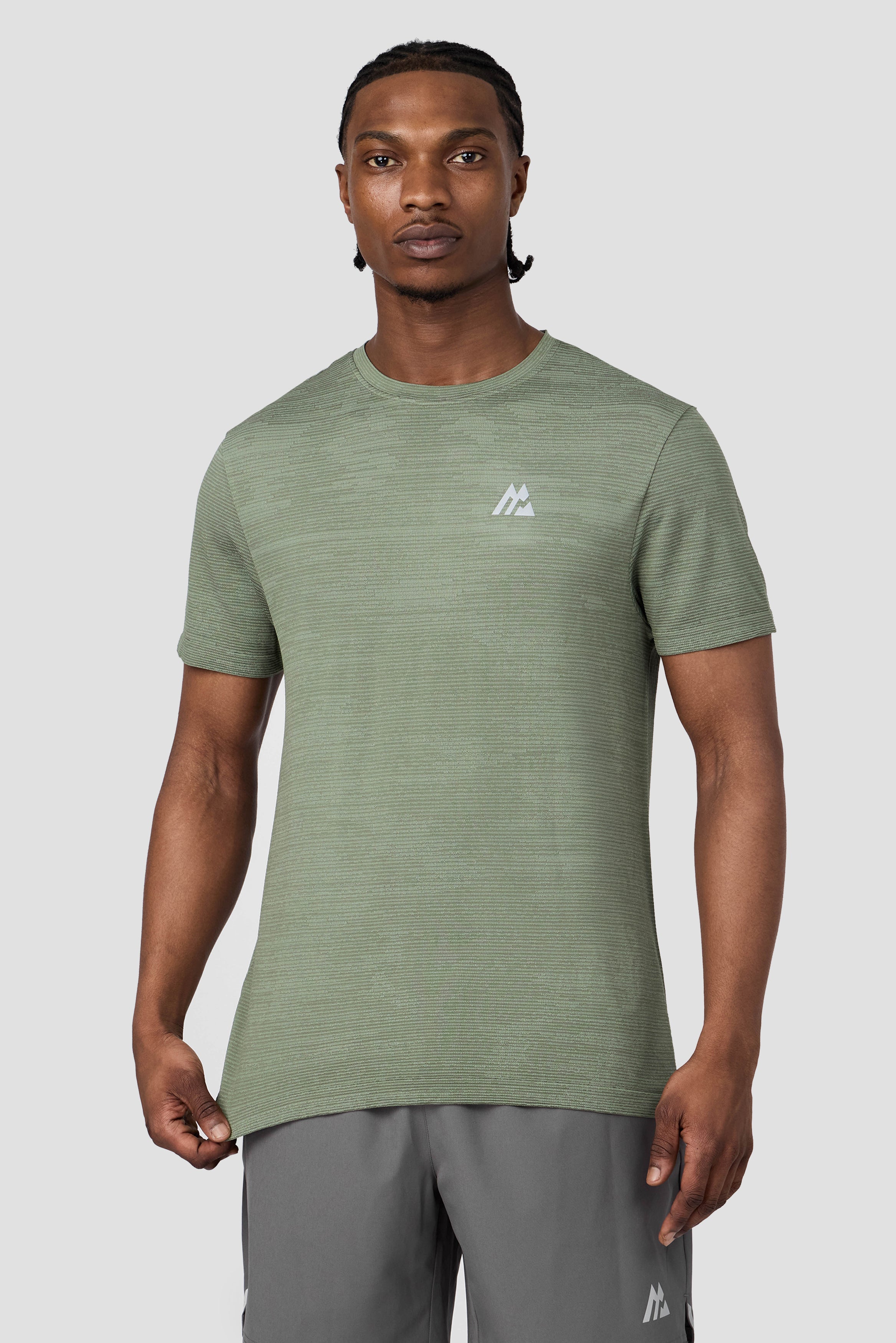 Montirex Glitch Seamless T-Shirt - Green, Slate, Ash Green